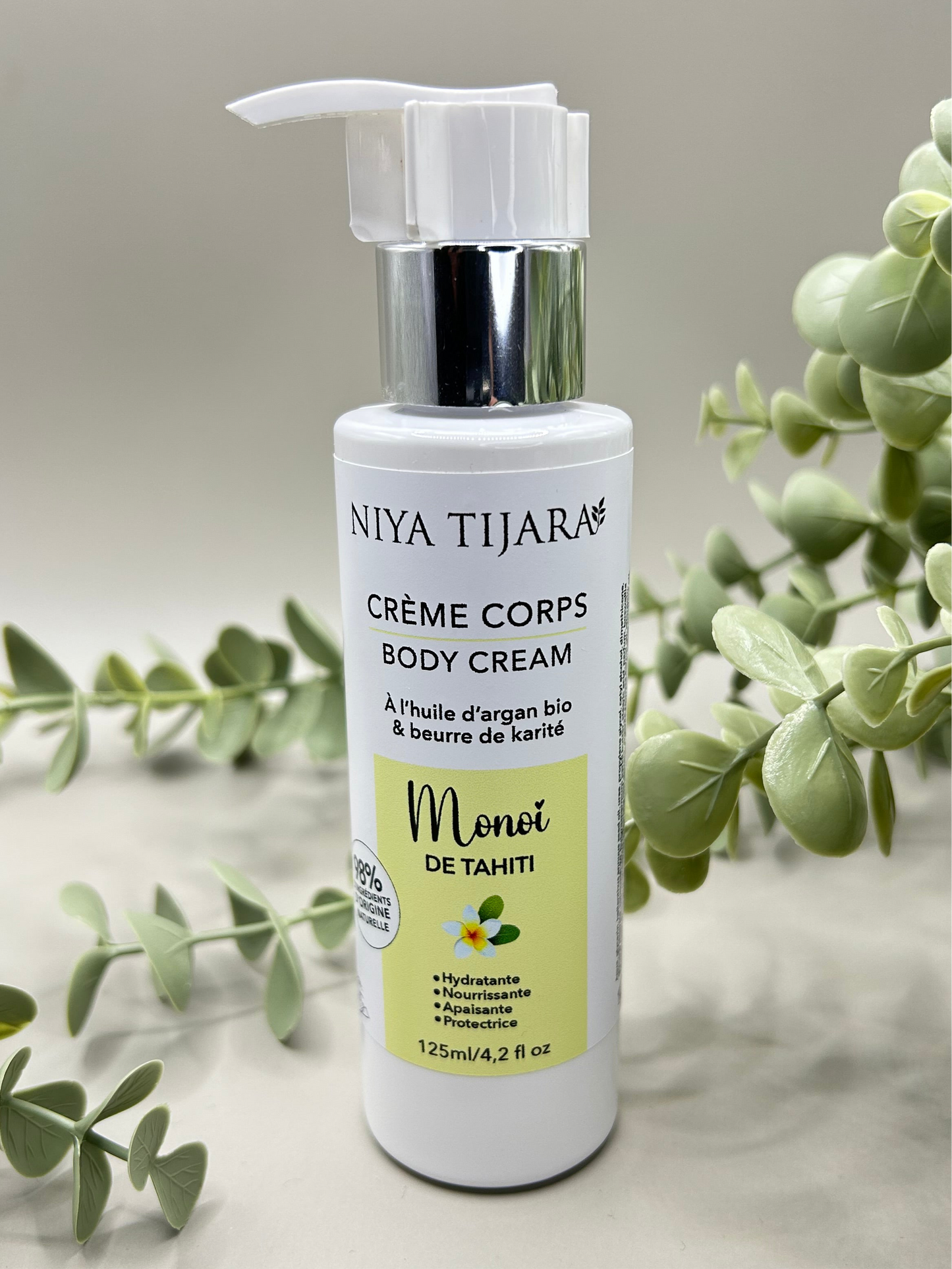 Crème Corps Nourrissante au Monoï de Tahiti – Argan Bio & Beurre de Karité (125 ml)