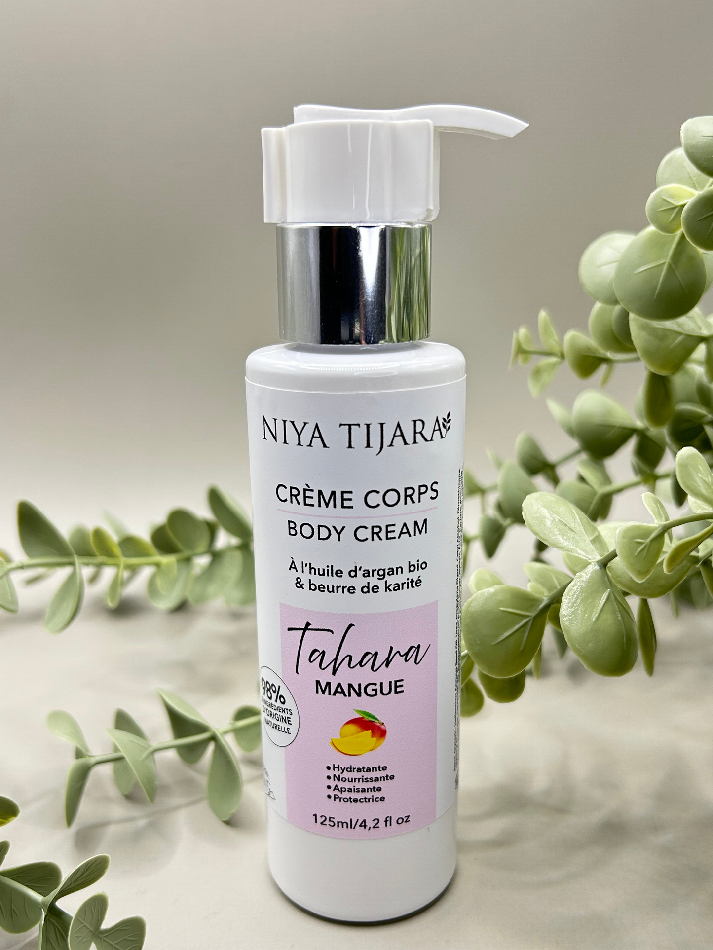 Crème Corps Nourrissante Tahara & Mangue – Argan Bio & Beurre de Karité (125 ml)