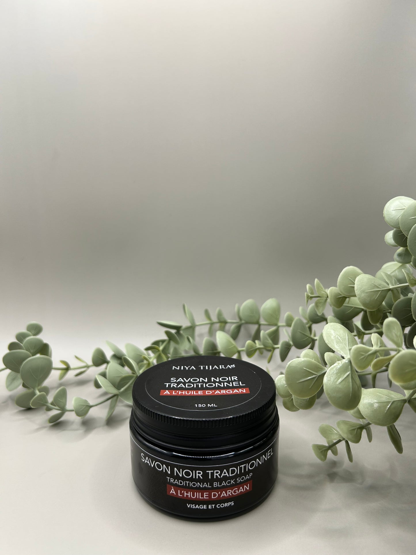 Savon Noir Traditionnel à l’Huile d’Argan – Soin Purifiant & Éclat | 150 ml | NIYA TIJARA