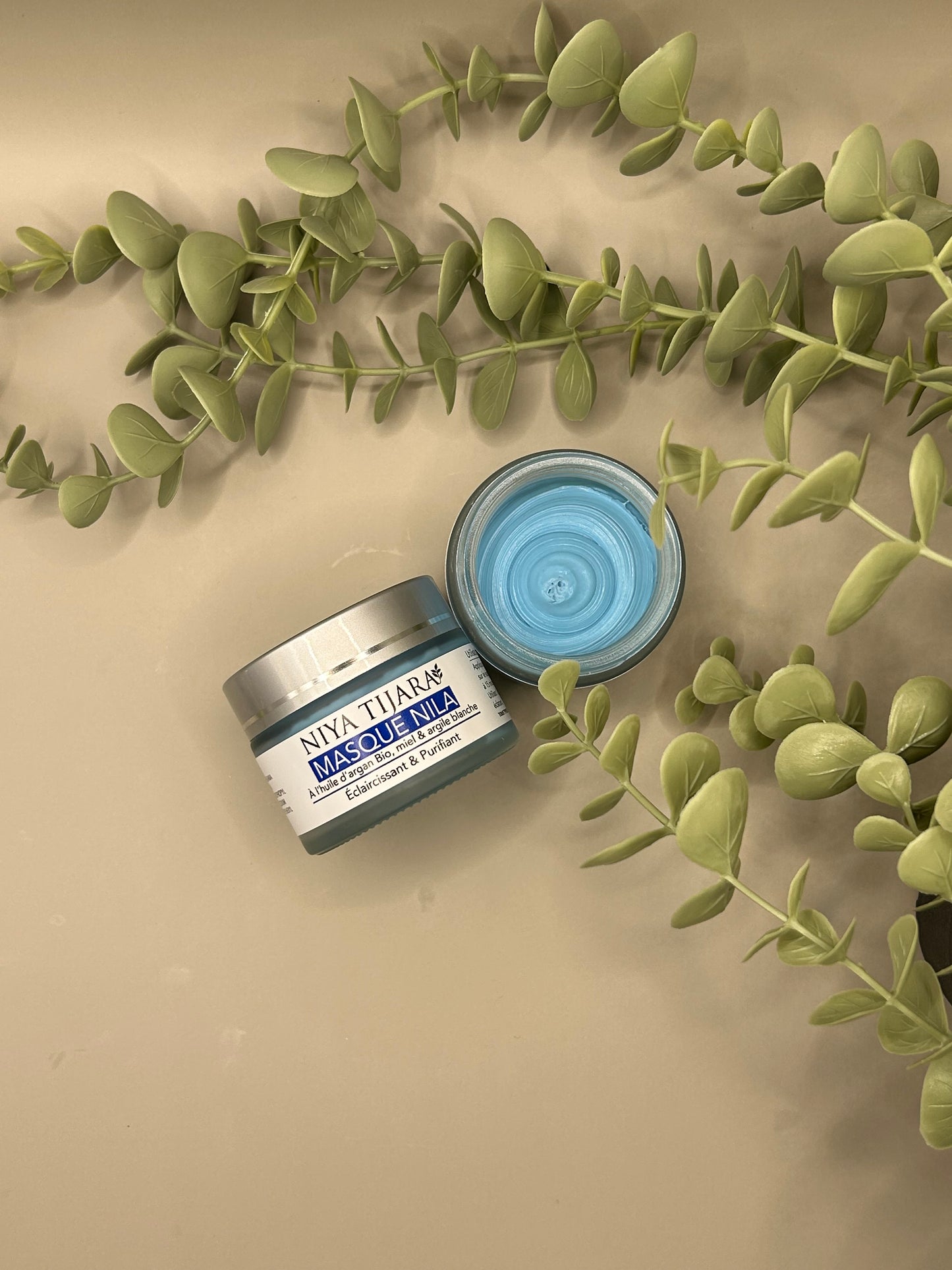 Masque Nila Éclaircissant & Purifiant – Huile d’Argan Bio, Miel & Argile Blanche | 50 ml