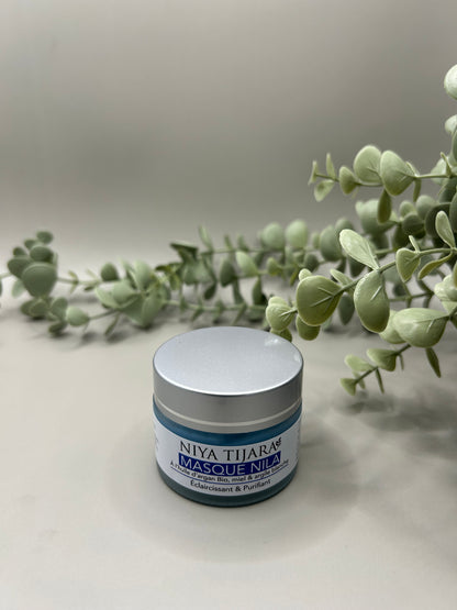 Masque Nila Éclaircissant & Purifiant – Huile d’Argan Bio, Miel & Argile Blanche | 50 ml