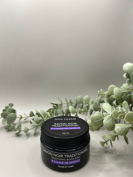 Savon Noir Traditionnel à l’Huile de Nigelle – Purifiant & Apaisant | 150 ml | NIYA TIJARA